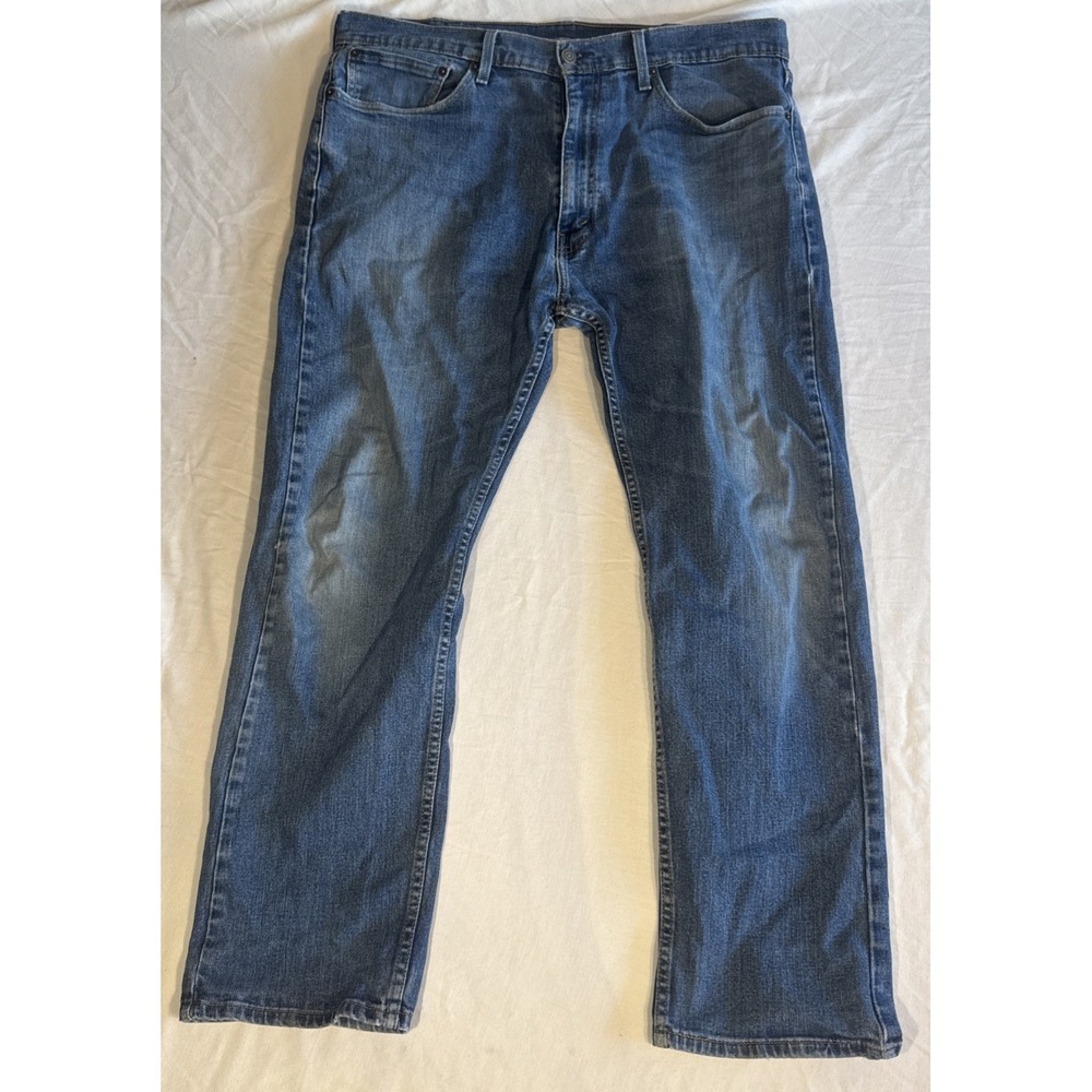 Levis 505 Jeans Mens 38x30 Regular Fit Straight Blue Medium Wash Denim